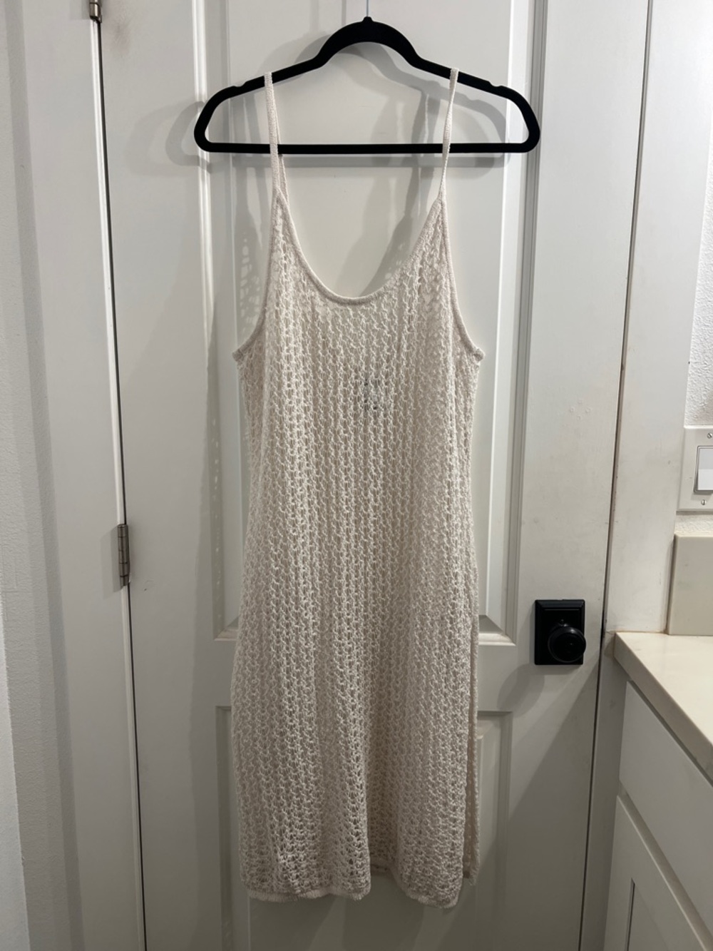 H&M white Crochet Midi Slip Dress